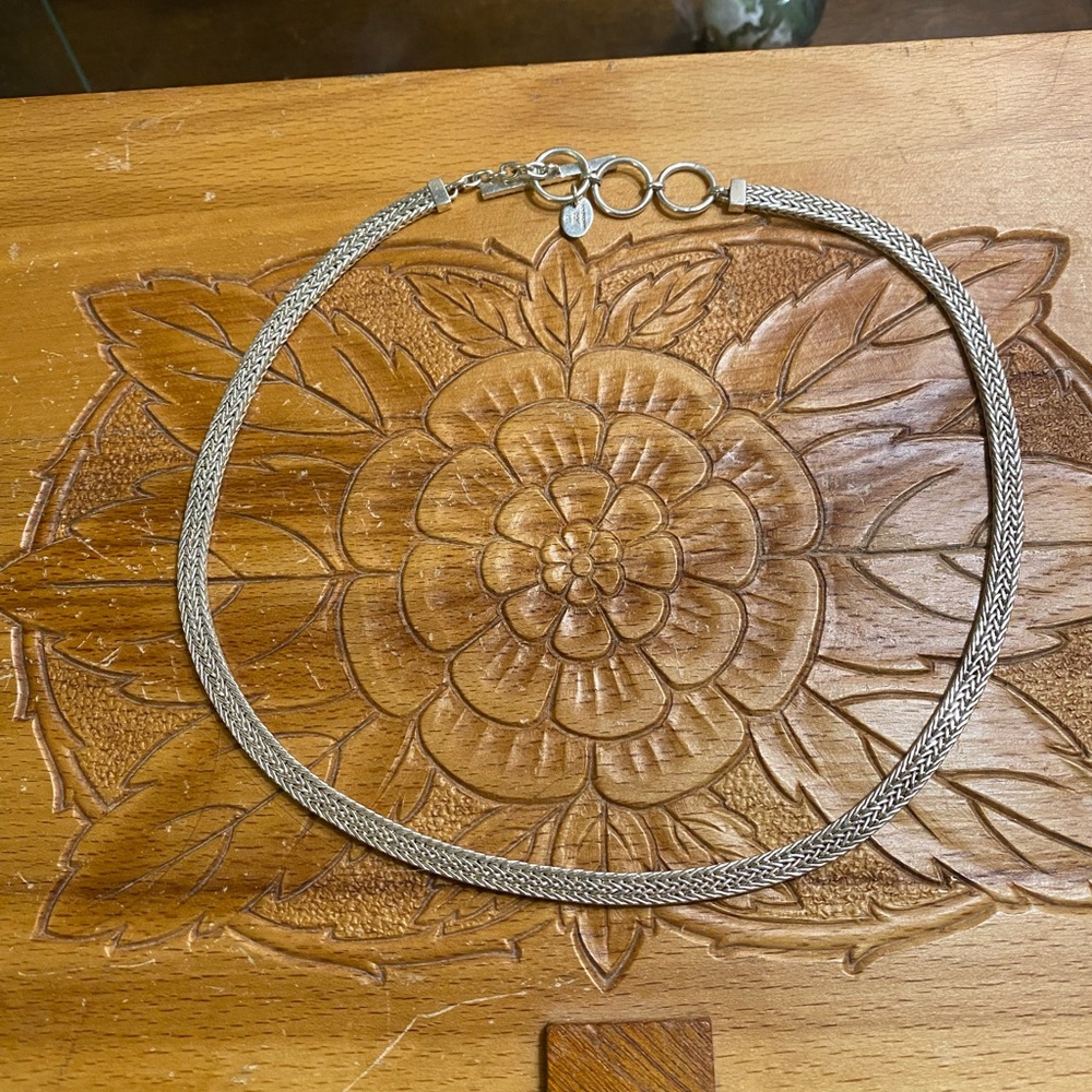 Lori Bonn Omega Sterling Necklace with Wheat style chain